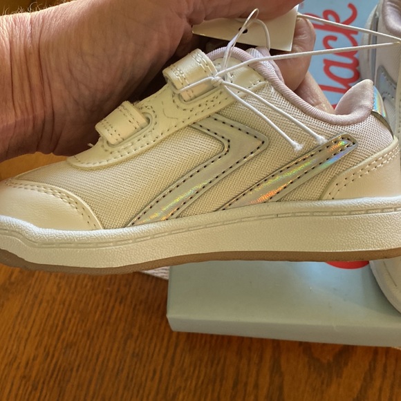 Cat & Jack White leather upper with two Velcro straps. Light lilac color inside - Picture 7 of 7